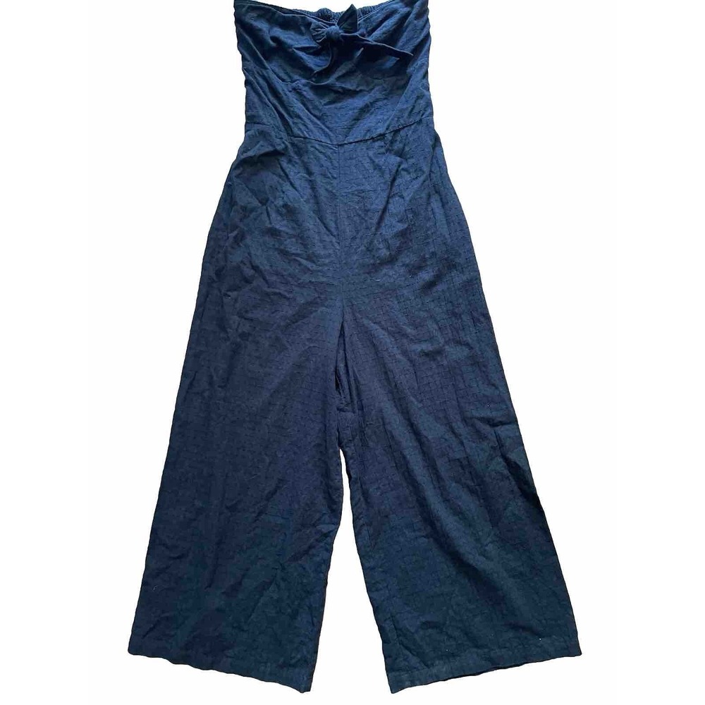 Minkpink Jumpsuit Say It Right Women XS Black Strapless Smocked Wide Leg Minimal - Picture 3 of 9